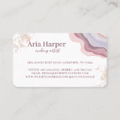 Elegant roze en Paars geode goud glitter Agate Visitekaartje (Achterkant)