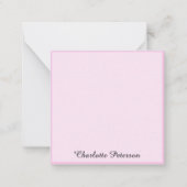 Elegant roze en Paars hartmonogram Notitiekaartje (Voorkant)