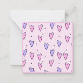 Elegant roze en Paars hartmonogram Notitiekaartje (Achterkant)