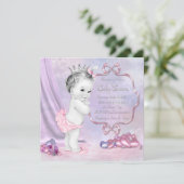 Elegant roze en Paarse Baby shower Kaart (Staand voorkant)