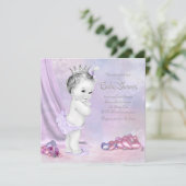 Elegant roze en Paarse Baby shower Kaart (Staand voorkant)