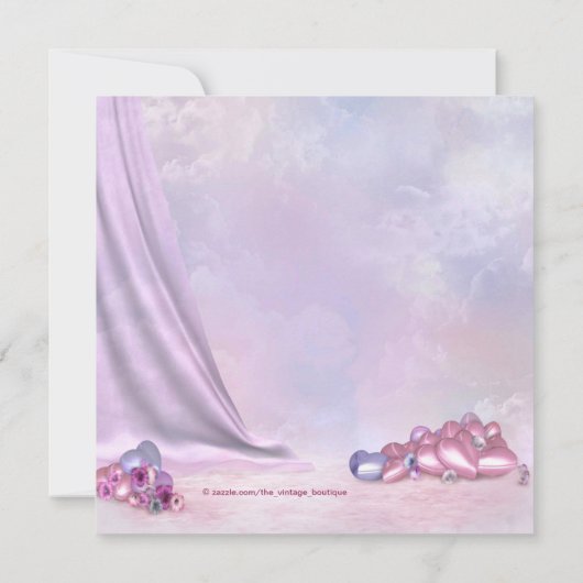 Elegant roze en Paarse Baby shower Kaart (Achterkant)