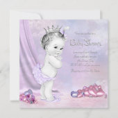 Elegant roze en Paarse Baby shower Kaart (Voorkant)
