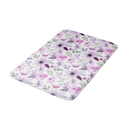 Elegant roze en paarse bloempatroon badmat