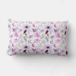Elegant roze en paarse bloempatroon kussen
