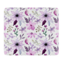 Elegant roze en paarse bloempatroon snijplank