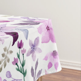 Elegant roze en paarse bloempatroon tafelkleed
