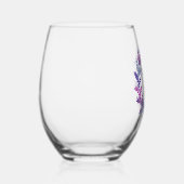 Elegant Roze en Paarse krans 55e verjaardagsfeestj Wijnglas Zonder Voet (Rechts)