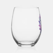 Elegant Roze en Paarse krans 60e verjaardagsfeestj Wijnglas Zonder Voet (Rechts)