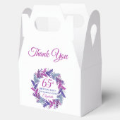 Elegant Roze en Paarse krans 65e verjaardagsfeestj Bedankdoosjes (Geopend)