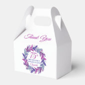 Elegant Roze en Paarse krans 75e verjaardagsfeestj Bedankdoosjes (Achterkant)