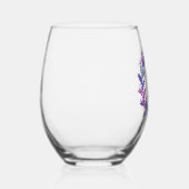 Elegant Roze en Paarse krans 75e verjaardagsfeestj Wijnglas Zonder Voet (Rechts)