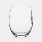 Elegant Roze en Paarse krans 80e verjaardagsfeestj Wijnglas Zonder Voet (Rechts)