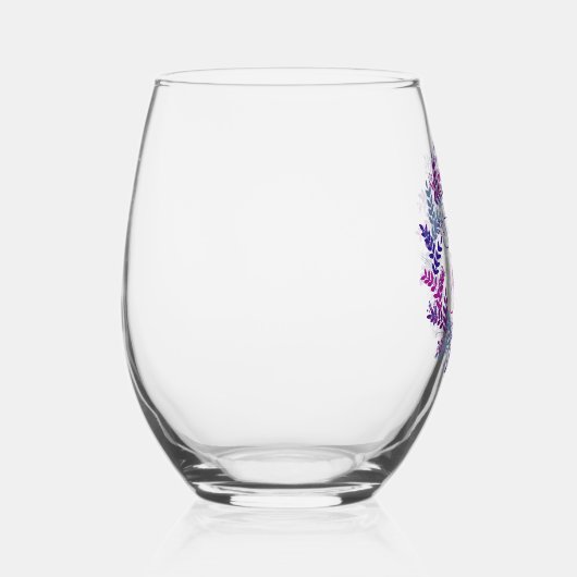 Elegant Roze en Paarse krans 85e verjaardagsfeestj Wijnglas Zonder Voet (Rechts)