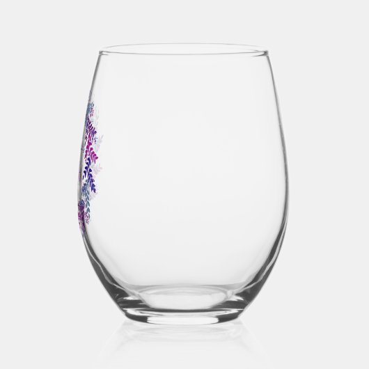 Elegant Roze en Paarse krans 90e verjaardagsfeestj Wijnglas Zonder Voet (Links)