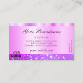 Elegant roze en Paarse mousserende glitter Voeg Lo Visitekaartje (Achterkant)
