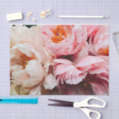 Elegant roze en peach peonies tissuepapier (Craft)