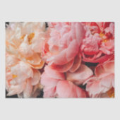 Elegant roze en peach peonies tissuepapier (Voorkant)