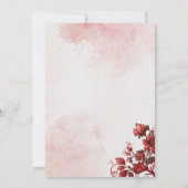 Elegant Roze en Rode Bloemen Bruiloft Kaart (Achterkant)