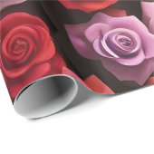 Elegant roze en rode Rozen Cadeaupapier (Rol Hoek)