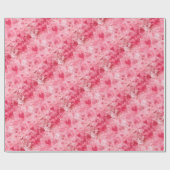 Elegant roze en rood hartenpapier cadeaupapier (Vlak)