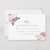 Elegant roze en Roos Gold Wedding RSVP Kaartje (Voorkant)