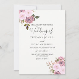 Elegant roze en Roos Gold Wedding Uitnodiging