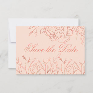 Elegant Roze en Roos Goud Fine Art Bloemen Save The Date