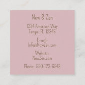 Elegant Roze en Roos Gouden Vierkant Visitekaartje (Achterkant)