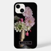 Elegant Roze en White Floral iPhone Case (Achterkant)