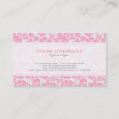 Elegant roze en wit bloemdamast patroon visitekaartje (Achterkant)