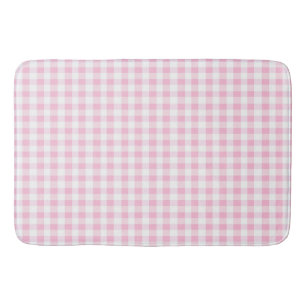 Elegant roze en wit geruit patroon badmat
