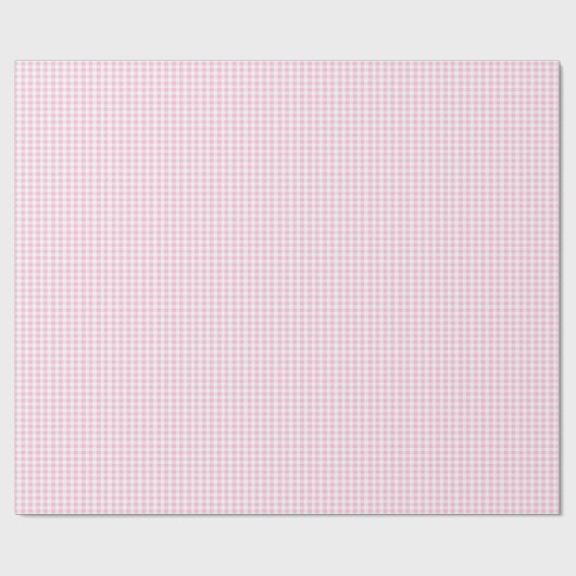 Elegant roze en wit Gingham patroon Cadeaupapier (Vlak)