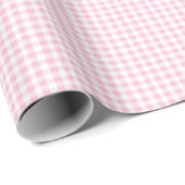 Elegant roze en wit Gingham patroon Cadeaupapier (Rol Hoek)