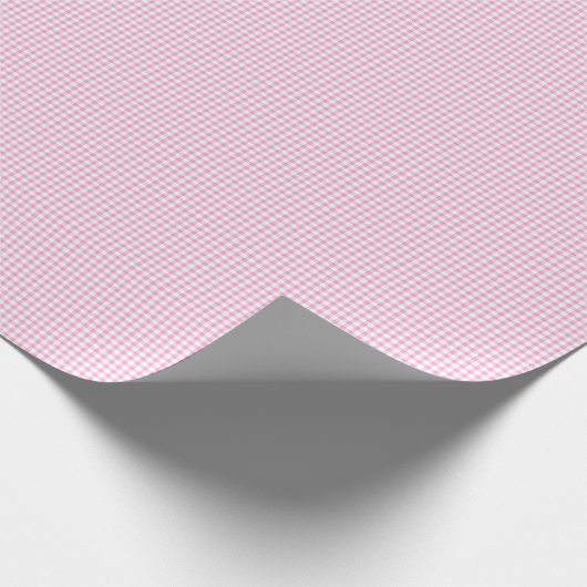 Elegant roze en wit Gingham patroon Cadeaupapier (Hoek)