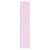 Elegant roze en wit Gingham patroon Korte Tafelloper (Voorkant)