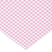 Elegant roze en wit Gingham patroon Korte Tafelloper (Hoek)