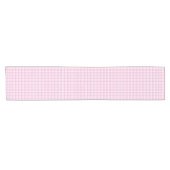 Elegant roze en wit Gingham patroon Korte Tafelloper (Horizontaal)