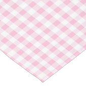 Elegant roze en wit Gingham patroon Korte Tafelloper (Hoek)