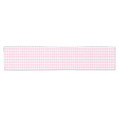Elegant roze en wit Gingham patroon Korte Tafelloper (Horizontaal)