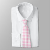 Elegant roze en wit Gingham patroon Stropdas (Gebonden)