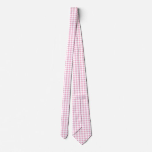 Elegant roze en wit Gingham patroon Stropdas (Achterkant)