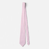Elegant roze en wit Gingham patroon Stropdas (Voorkant)