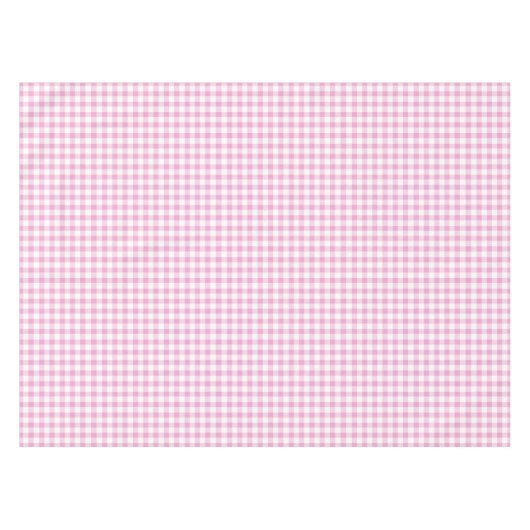 Elegant roze en wit Gingham patroon Tafelkleed (Voorkant (Horizontaal))