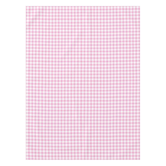 Elegant roze en wit Gingham patroon Tafelkleed (Voorkant)