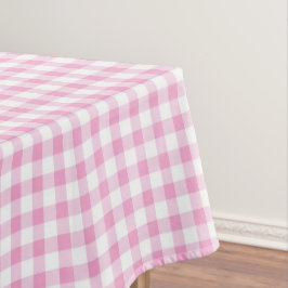 Elegant roze en wit Gingham patroon Tafelkleed
