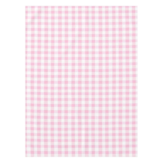 Elegant roze en wit Gingham patroon Tafelkleed (Voorkant)