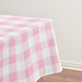 Elegant roze en wit Gingham patroon Tafelkleed