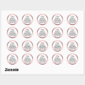 Elegant Roze en Wit Nieuw Adres Ronde Sticker (Vel)