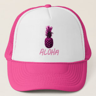 Elegant Roze en wit Tropische Ananas Aloha Trucker Pet
